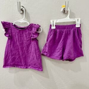 Next Purple Ruffle Shirt & Shorts Matching Outfit
